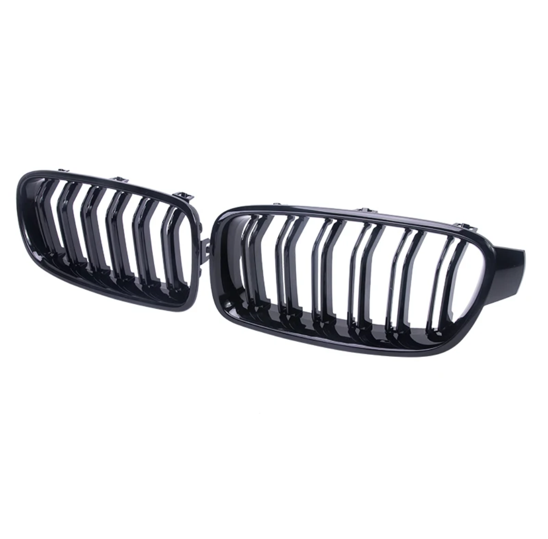 BMW 3 Series F30 F31 Black Front Grilles M-Look (2011 to 2019)