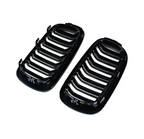 BMW X6 F16 Dual-Slat Gloss Black Front Kidney Grilles (2014 to 2018)