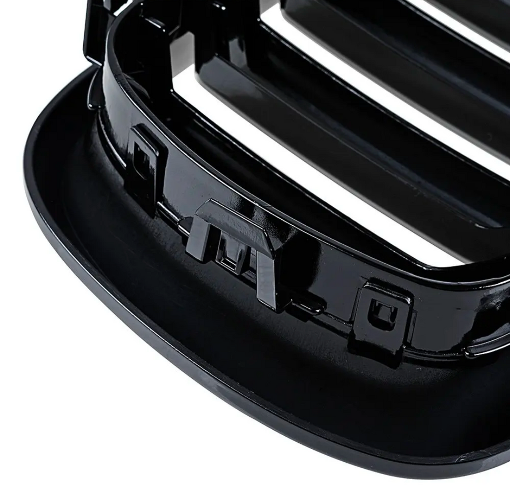 BMW X6 F16 Dual-Slat Gloss Black Front Kidney Grilles (2014 to 2018)
