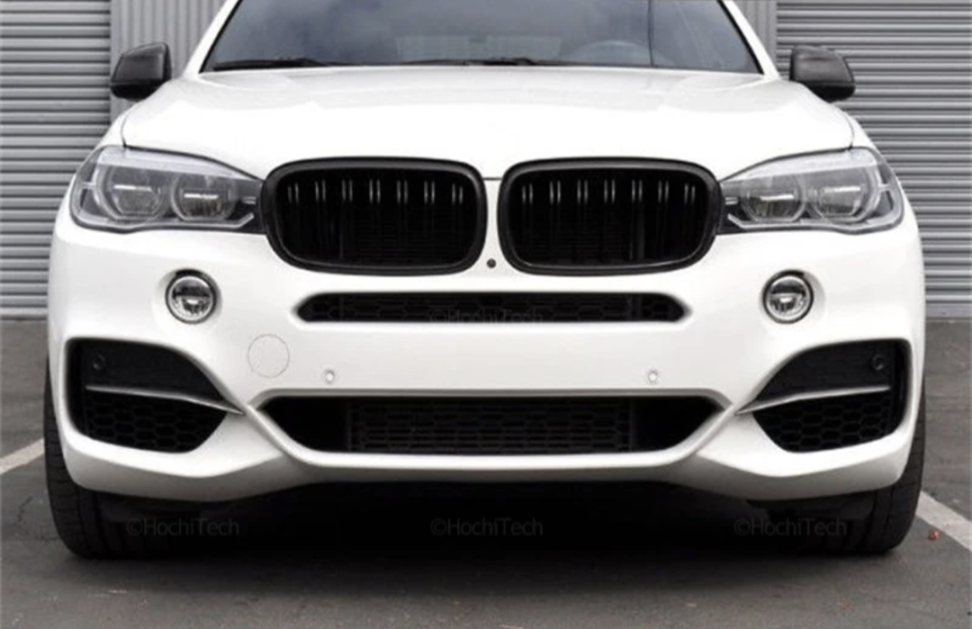 BMW X6 F16 Dual-Slat Gloss Black Front Kidney Grilles (2014 to 2018)