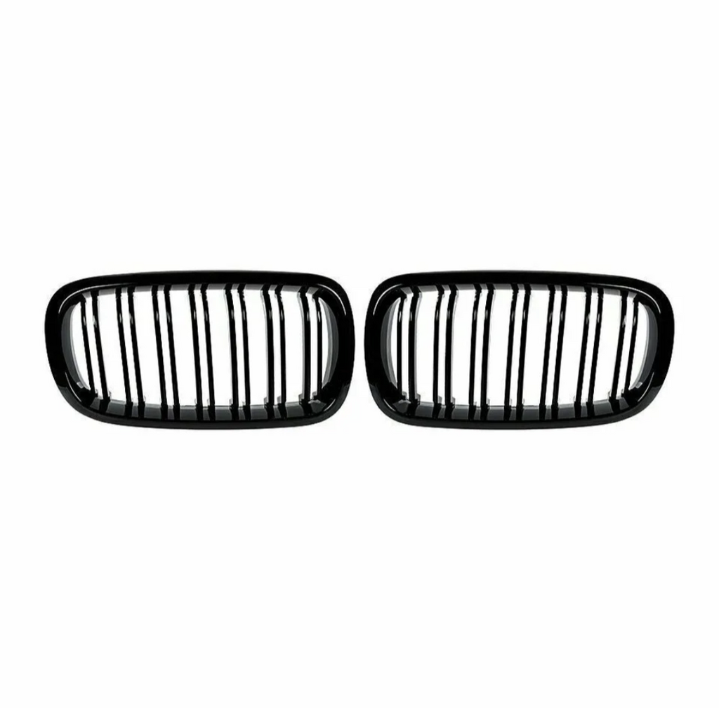 BMW X6 F16 Dual-Slat Gloss Black Front Kidney Grilles (2014 to 2018)