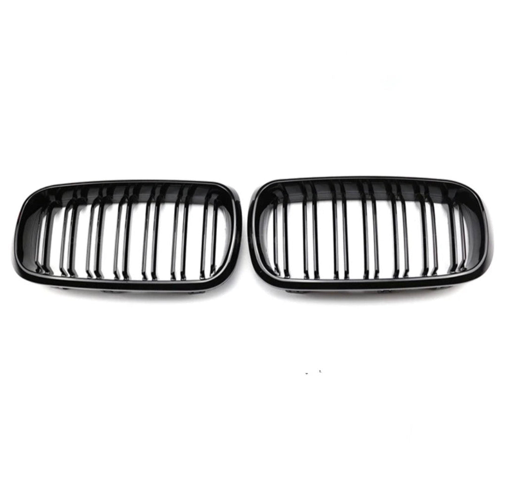 BMW X6 F16 Dual-Slat Gloss Black Front Kidney Grilles (2014 to 2018)
