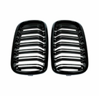 BMW X6 F16 Dual-Slat Gloss Black Front Kidney Grilles (2014 to 2018)