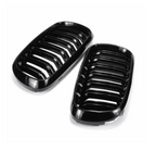 BMW X6 F16 Dual-Slat Gloss Black Front Kidney Grilles (2014 to 2018)