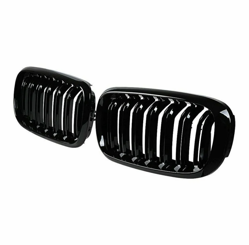 BMW X6 F16 Dual-Slat Gloss Black Front Kidney Grilles (2014 to 2018)