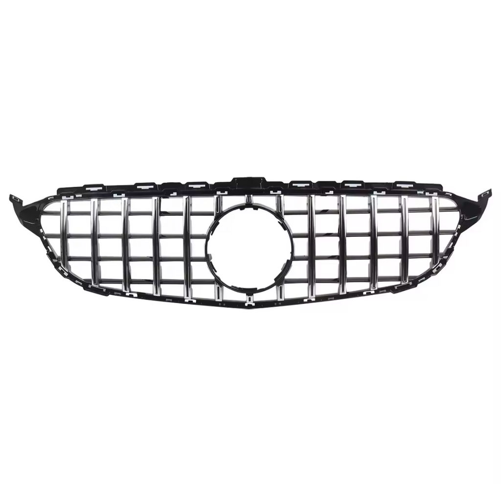 Black Front Panamericana AMG GTR grille for Mercedes C-Class W205 (2014 to 2018)