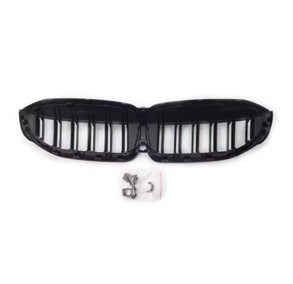 Black front kidney grilles M3 Competition-look for BMW 3 Series G20 (2019 to 2026)