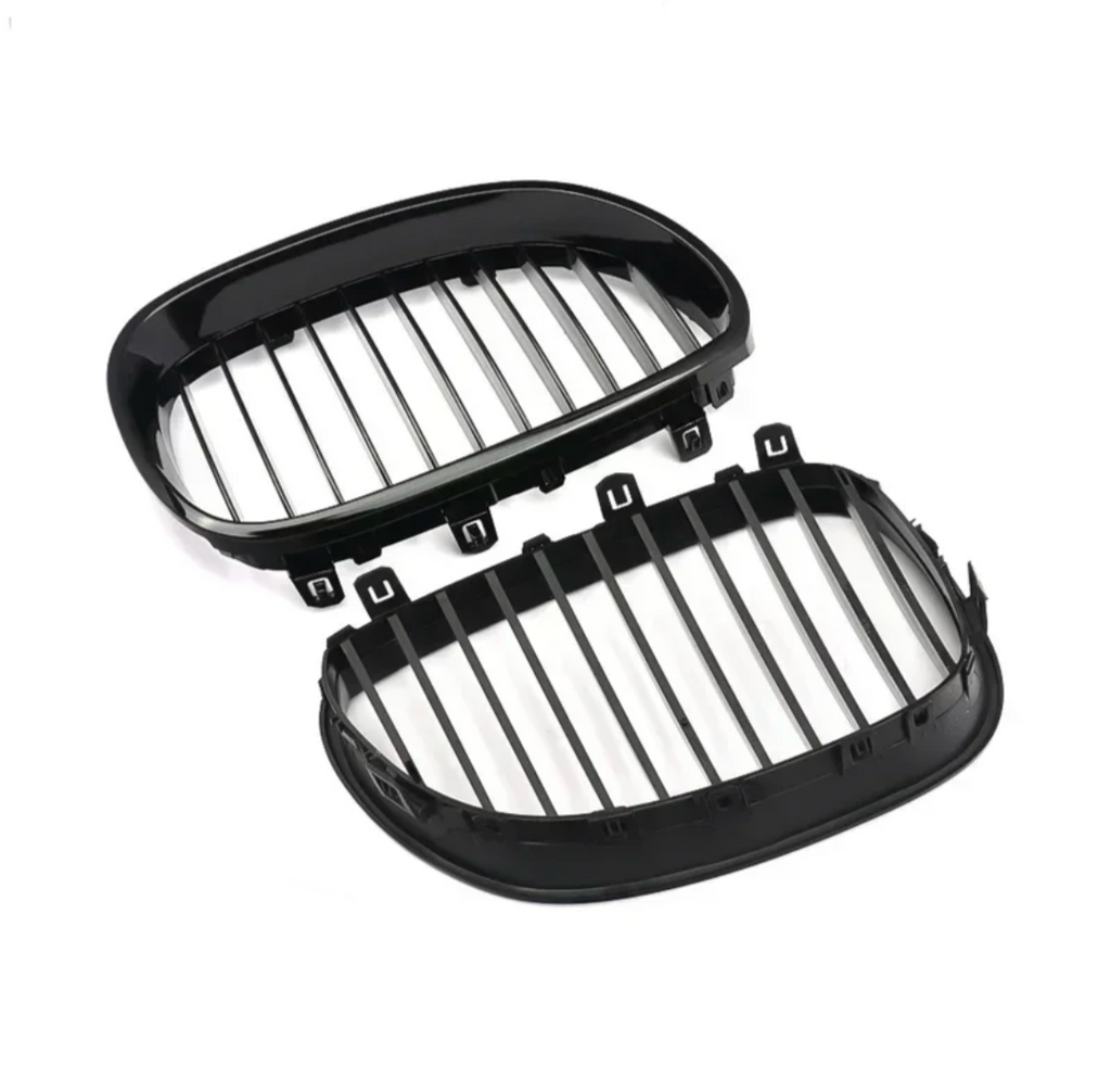 Black front kidney grilles M5 Competition-look for BMW 5 Series E60 (2003 to 2010)