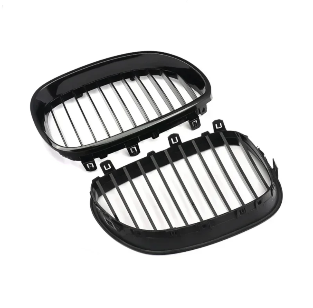 Black front kidney grilles M5 Competition-look for BMW 5 Series E60 (2003 to 2010)