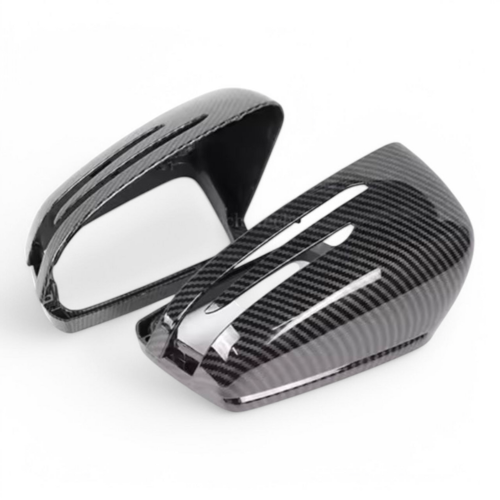 Carbon look mirror caps for Mercedes C-Class W204 (2007 to 2014)