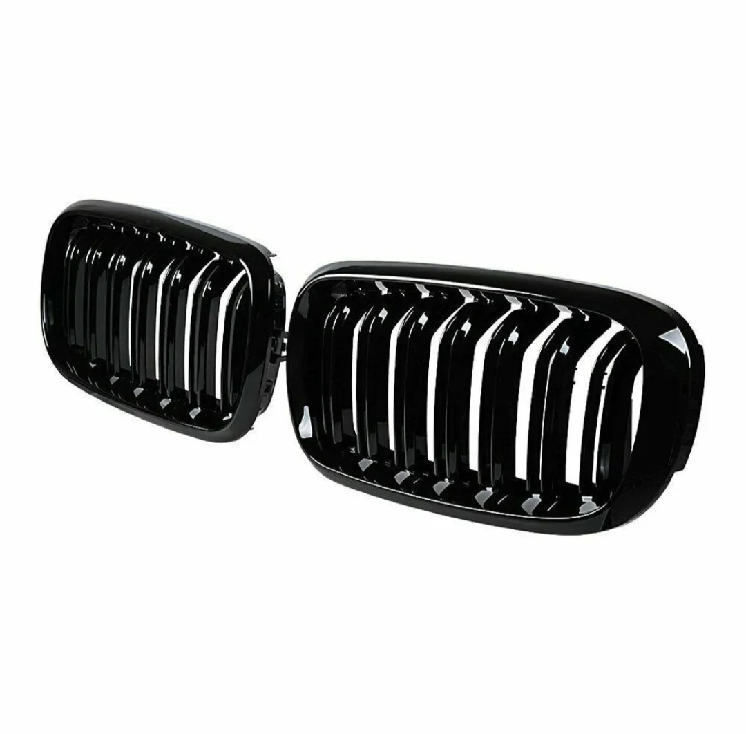 Glossy Black Double-slat Front Grilles M-look for BMW X5 F15 (2014 to 2018)