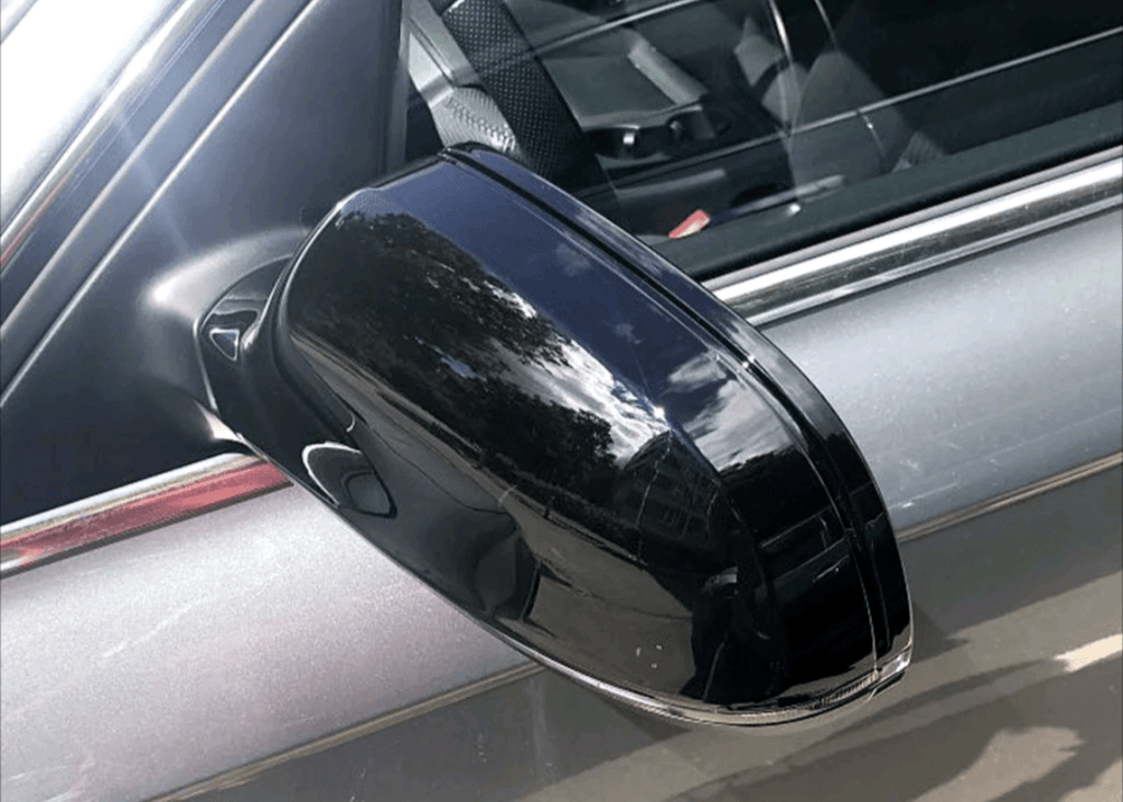 Glossy black mirror caps for Audi A6 C6 (2008 to 2010)