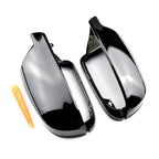 Glossy black mirror caps for Audi A6 C6 (2008 to 2010)