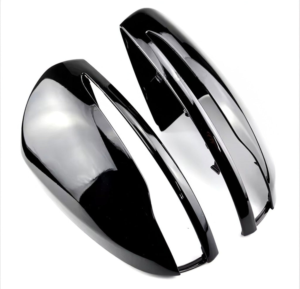 Glossy black mirror caps for Mercedes C-Class W205 (2010 to 2018)