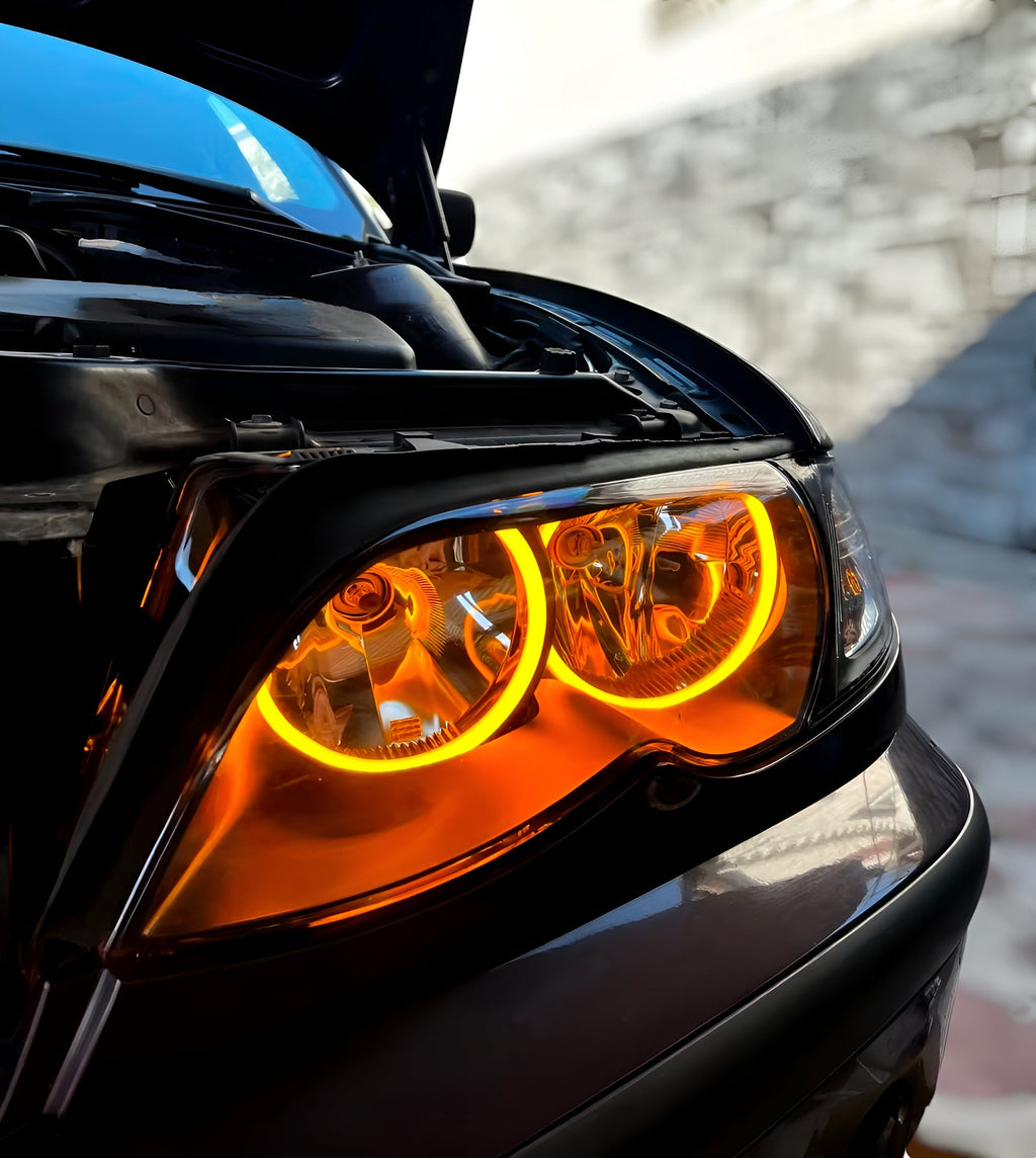 LED Angel Eyes Headlights Kit for BMW 3 Series E46 - '98 to '06
