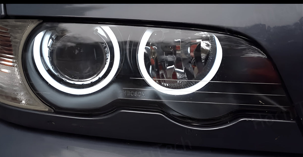 LED Angel Eyes Headlights Kit for BMW 3 Series E46 - '98 to '06